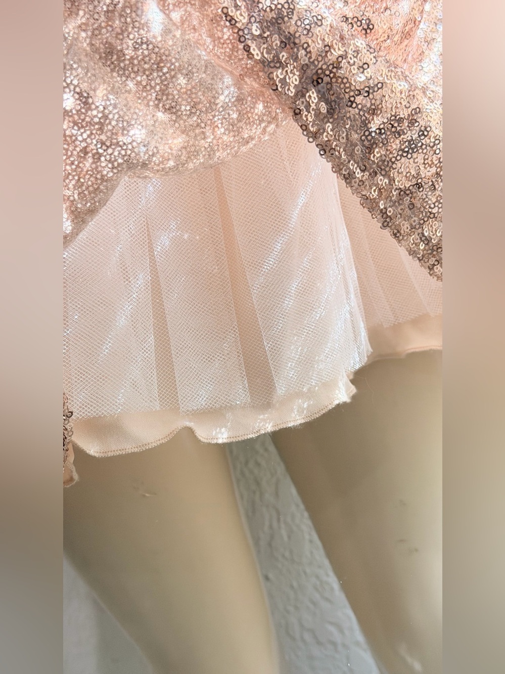 Windsor Sequin Fit & Flare Cocktail Dress in Rose Gold - Picture 5 of 14